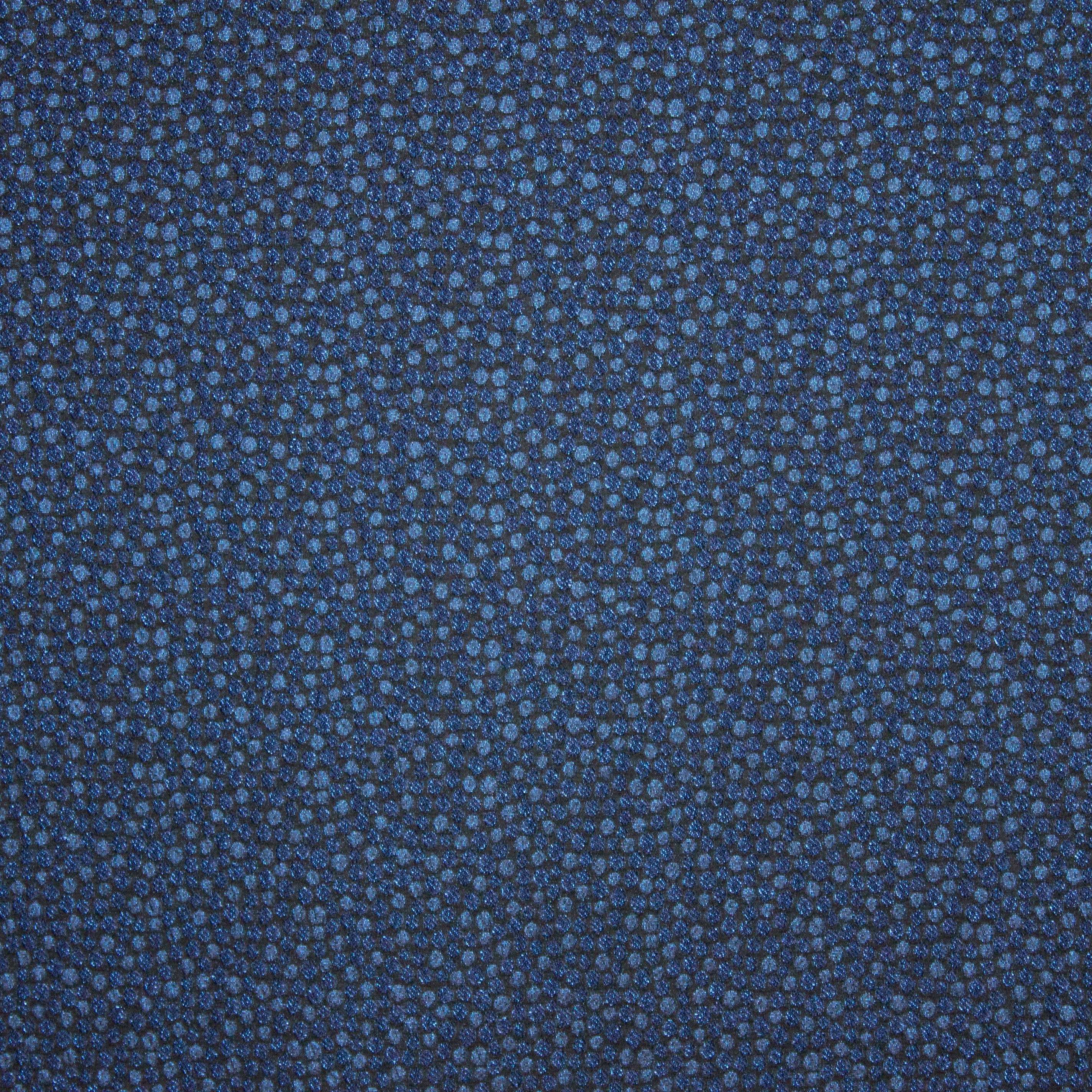 Jacquard met bolletjes in glitterdraad  zwart/ blauw